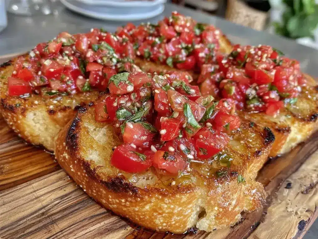 Bruschetta mit Tomaten und Basilikum - featured image