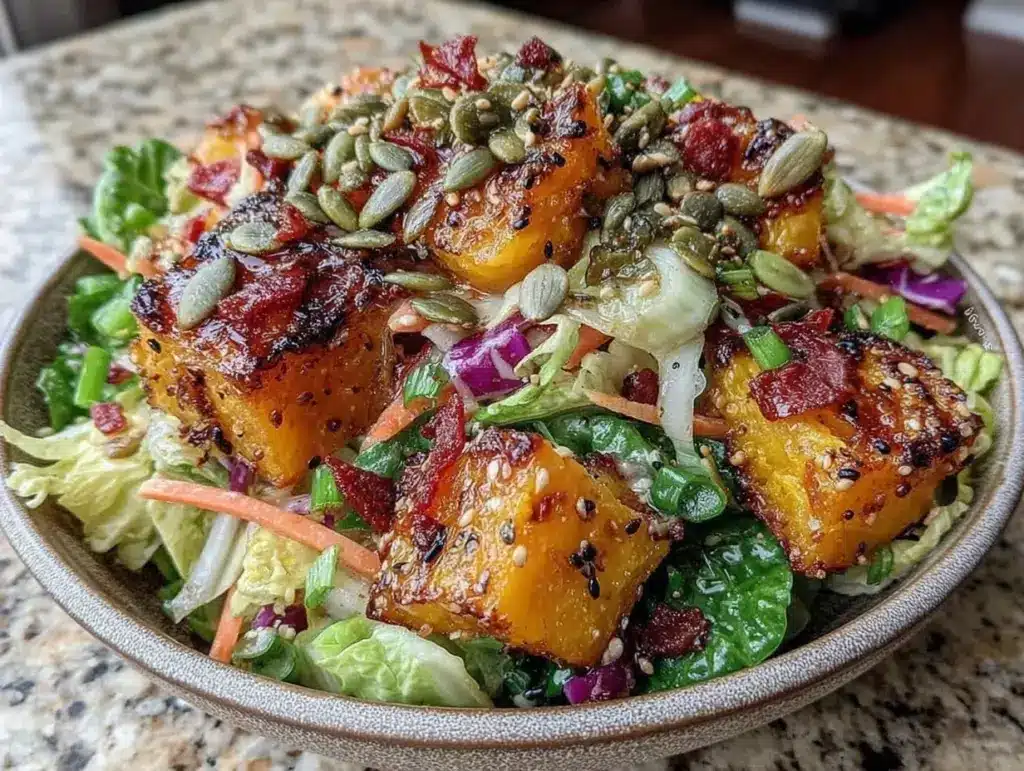 bunter Herbstsalat mit Kürbiskernen - featured image