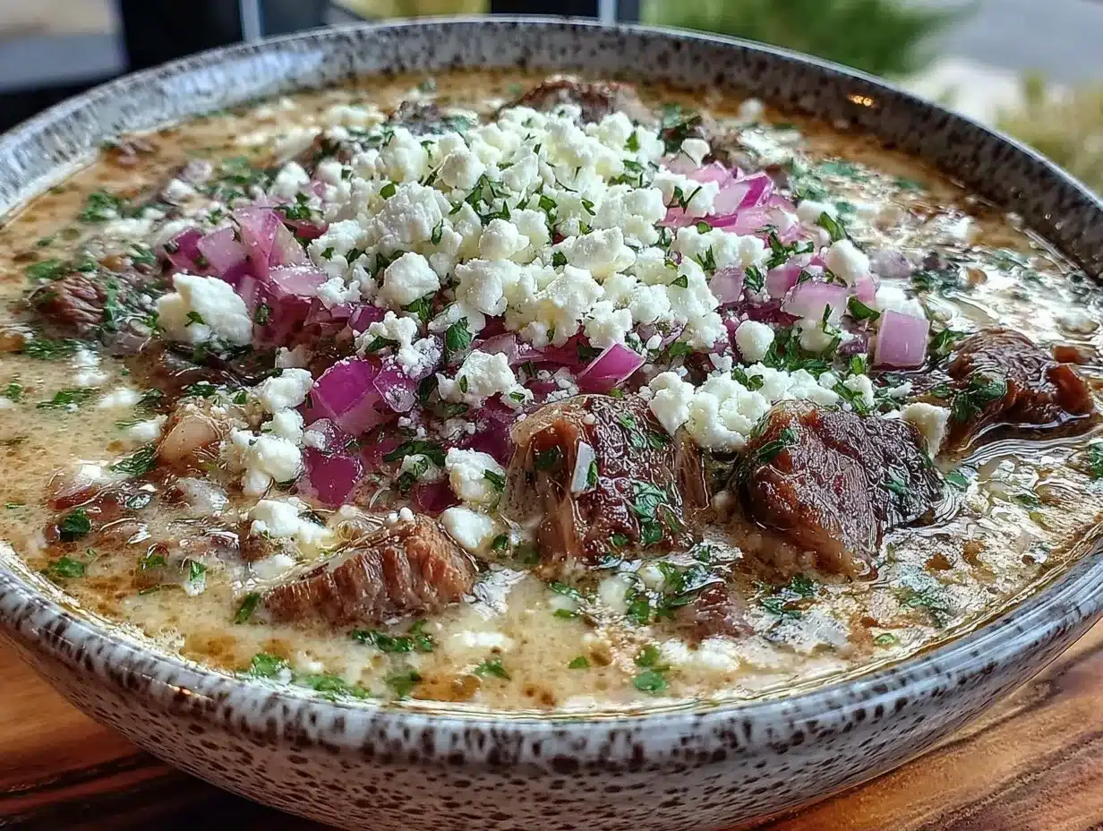 Einfache Griechische Gyrossuppe mit Feta: Du kannst sie kaum vermasseln 4 einfache griechische Gyrossuppe mit Feta preparation steps