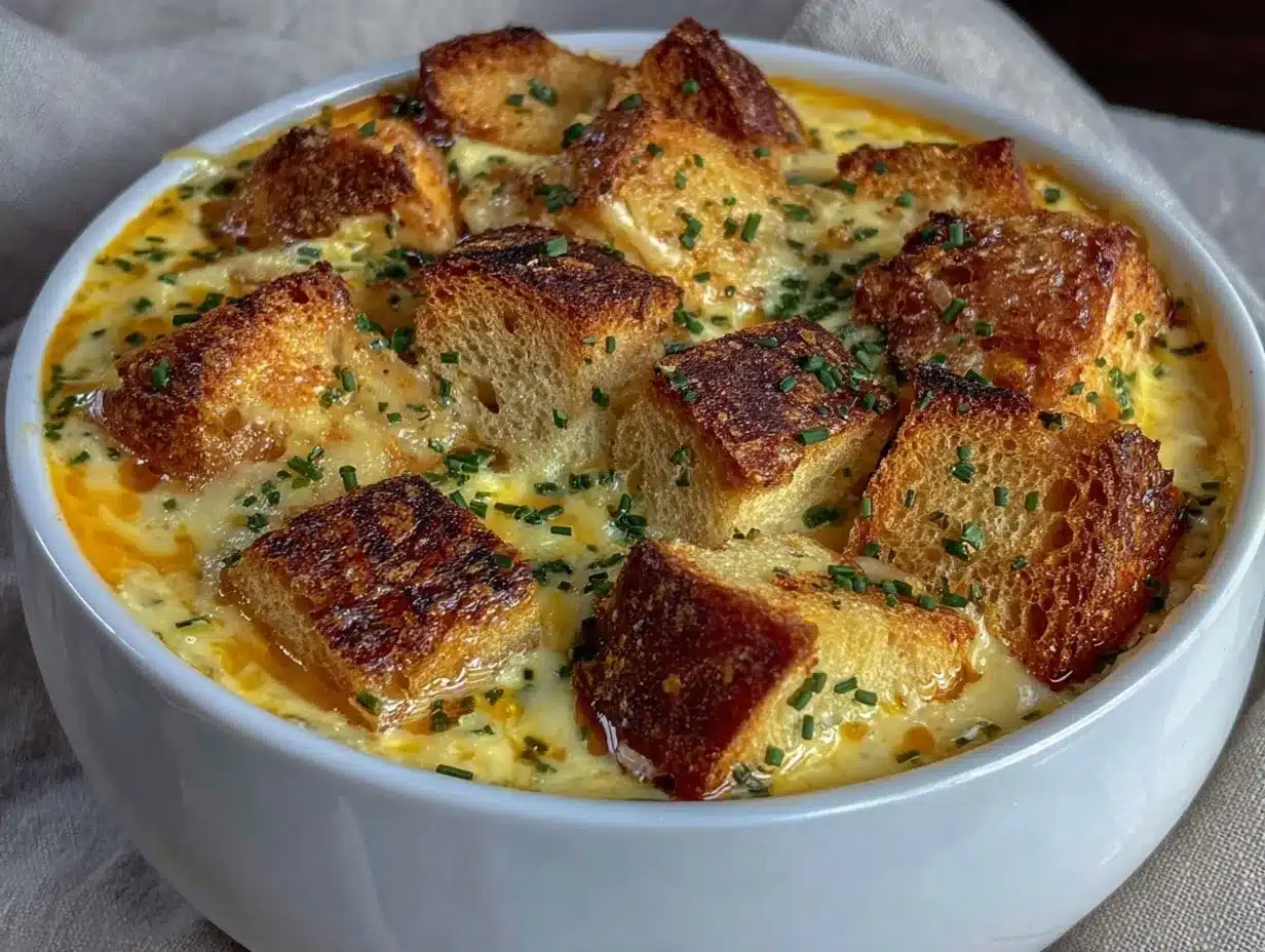 Einfache Käse-Lauch-Suppe mit Croutons: 3 Schritte, 100% Erfolg 4 Einfache Käse-Lauch-Suppe preparation steps