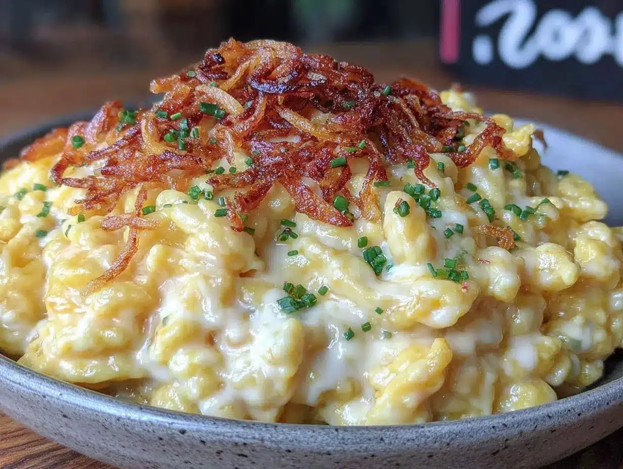 Einfache Käsespätzle mit Röstzwiebeln: So einfach geht’s 4 Einfache Käsespätzle mit Röstzwiebeln preparation steps