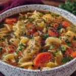 einfache Nudelsuppe mit Suppengrün - featured image