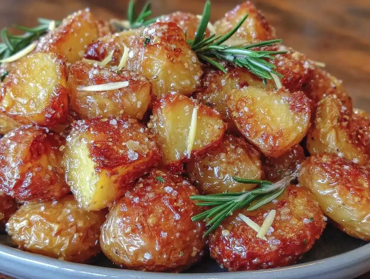 Einfache Ofenkartoffeln mit Rosmarin & Knoblauch: 3 Zutaten & kein Stress 4 Einfache Ofenkartoffeln mit Rosmarin und Knoblauch preparation steps