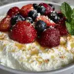 einfache Quarkspeise mit frischen Früchten - featured image
