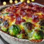 einfacher Rosenkohl-Auflauf mit Speck und Käse - featured image