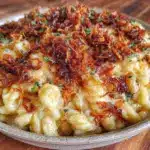 einfaches Käsespätzle Rezept mit Röstzwiebeln - featured image