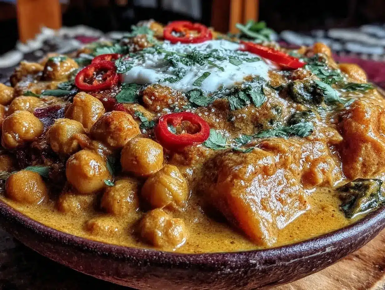Einfaches Kürbis-Curry mit Kichererbsen: So einfach geht’s 4 einfaches Kürbis-Curry mit Kichererbsen preparation steps