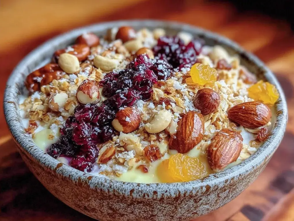 einfaches Müsli mit gerösteten Nüssen - featured image