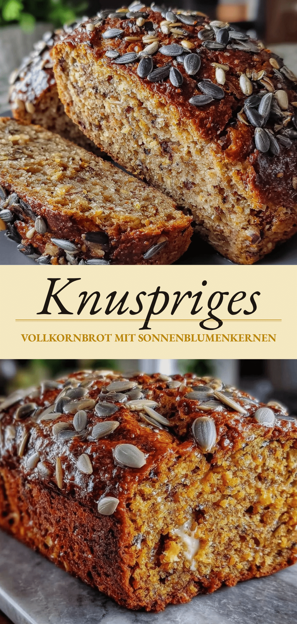 Einfaches Vollkornbrot mit Sonnenblumenkernen: 5 Schritte 5 einfaches Vollkornbrot mit Sonnenblumenkernen recipe
