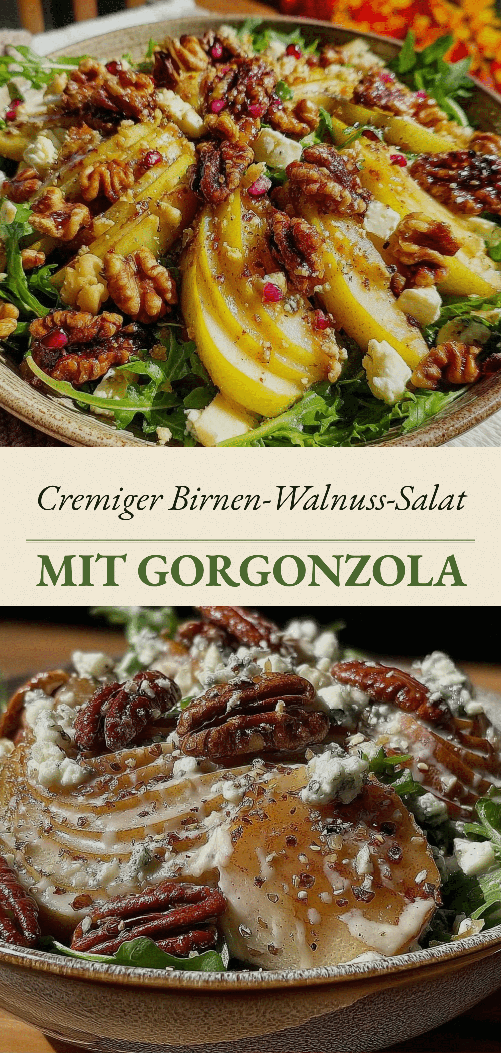 Erntedankfest Birnen-Walnuss-Salat mit Gorgonzola: 3 Zutaten, kein Fehler 5 Erntedankfest Birnen-Walnuss-Salat mit Gorgonzola recipe