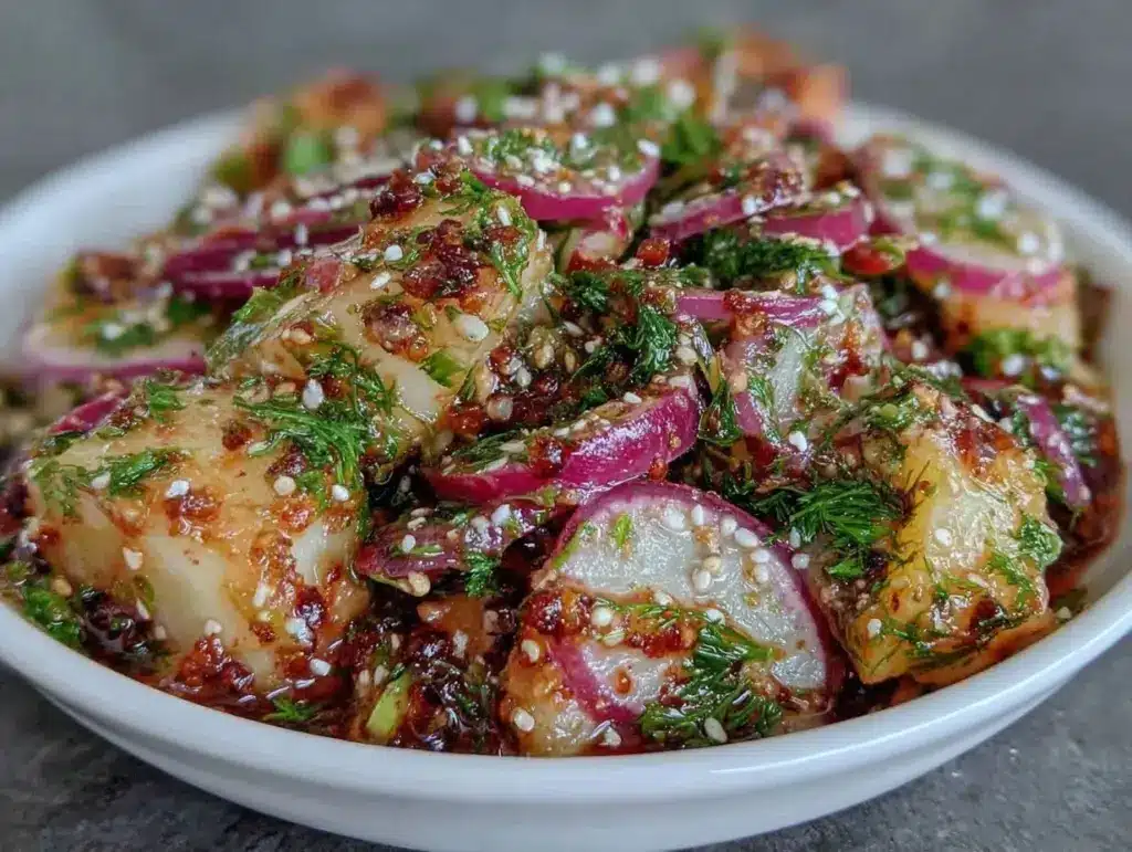 Knackiger Radi-Salat mit Essig und Öl - featured image