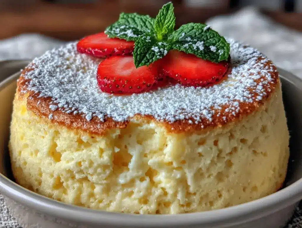 luftiger Käsekuchen ohne Boden - featured image
