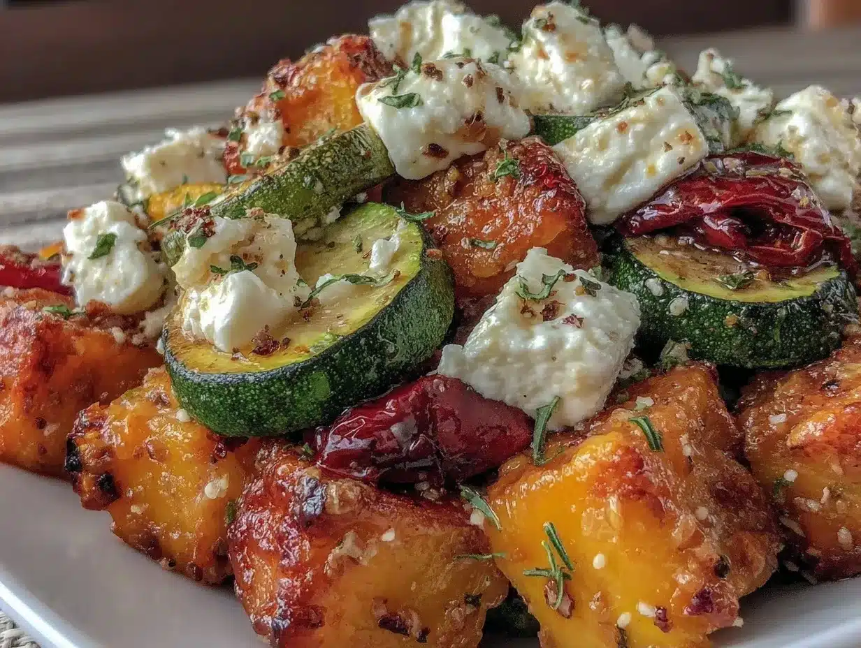Einfaches Ofengemüse: 3 Zutaten, 1 Blech 4 Ofengemüse mit Hokkaido Kürbis und Feta preparation steps