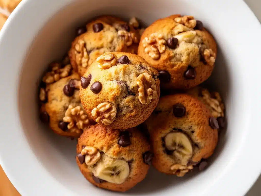 Fluffige Bananen-Nuss Muffins: 5 einfache Schokostückchen Rezepte 4 Bananen-Nuss Muffins preparation steps