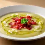 Cremige Kartoffel-Lauch Suppe mit knusprigem Speck - featured image