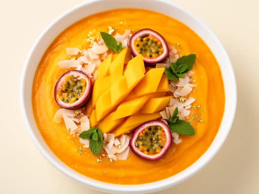 Cremige Mango Maracuja Smoothie Bowl: 5 Min Rezept 4 Cremige Mango Maracuja Smoothie Bowl preparation steps