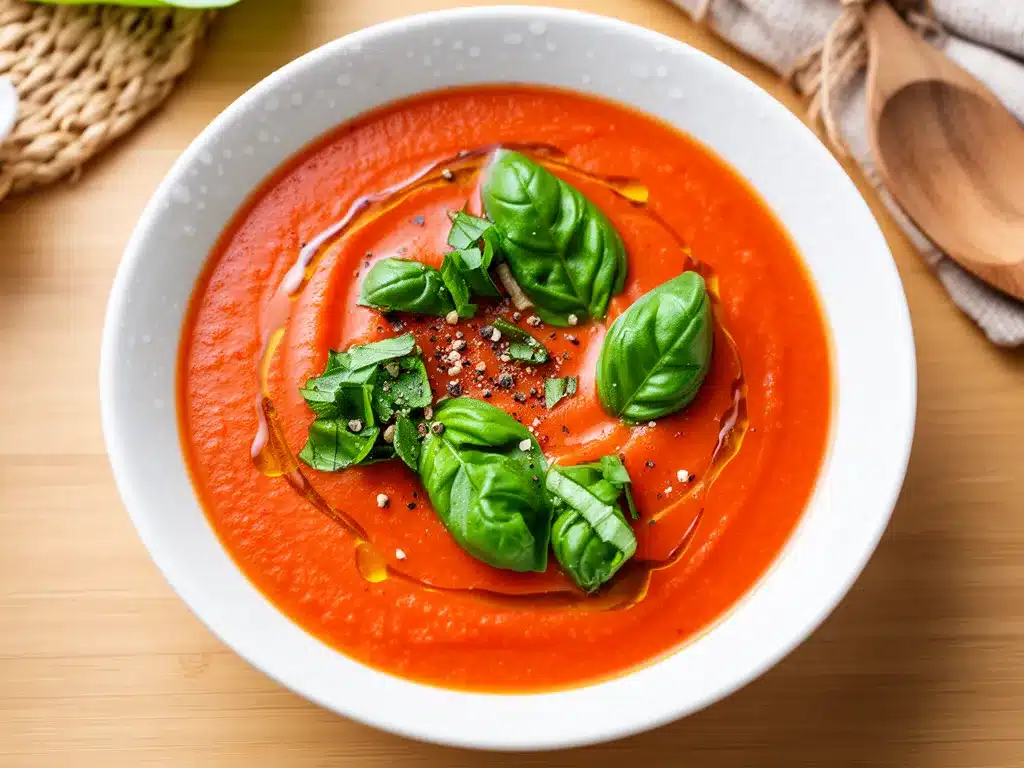 Cremige Tomatensuppe: 15 Min. Perfekt & Einfach 4 cremige Tomatensuppe mit Basilikum preparation steps
