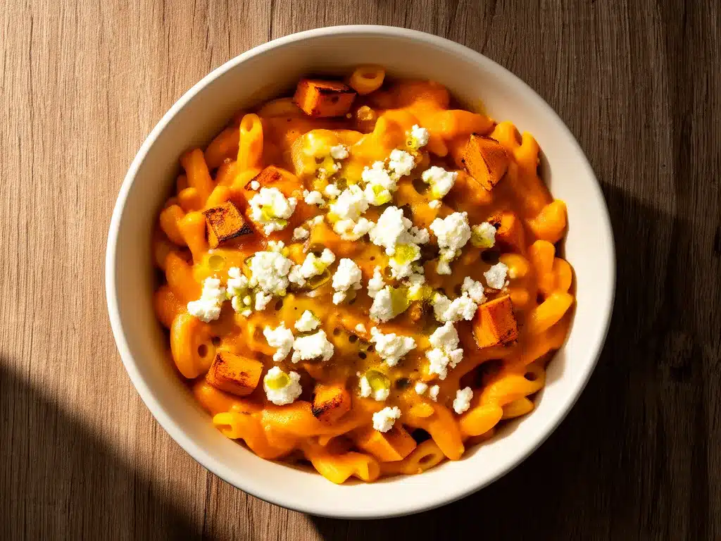 Cremiger Kürbis-Nudelauflauf mit Feta: 5 Simple Schritte 4 Cremiger Kürbis-Nudelauflauf mit Feta preparation steps