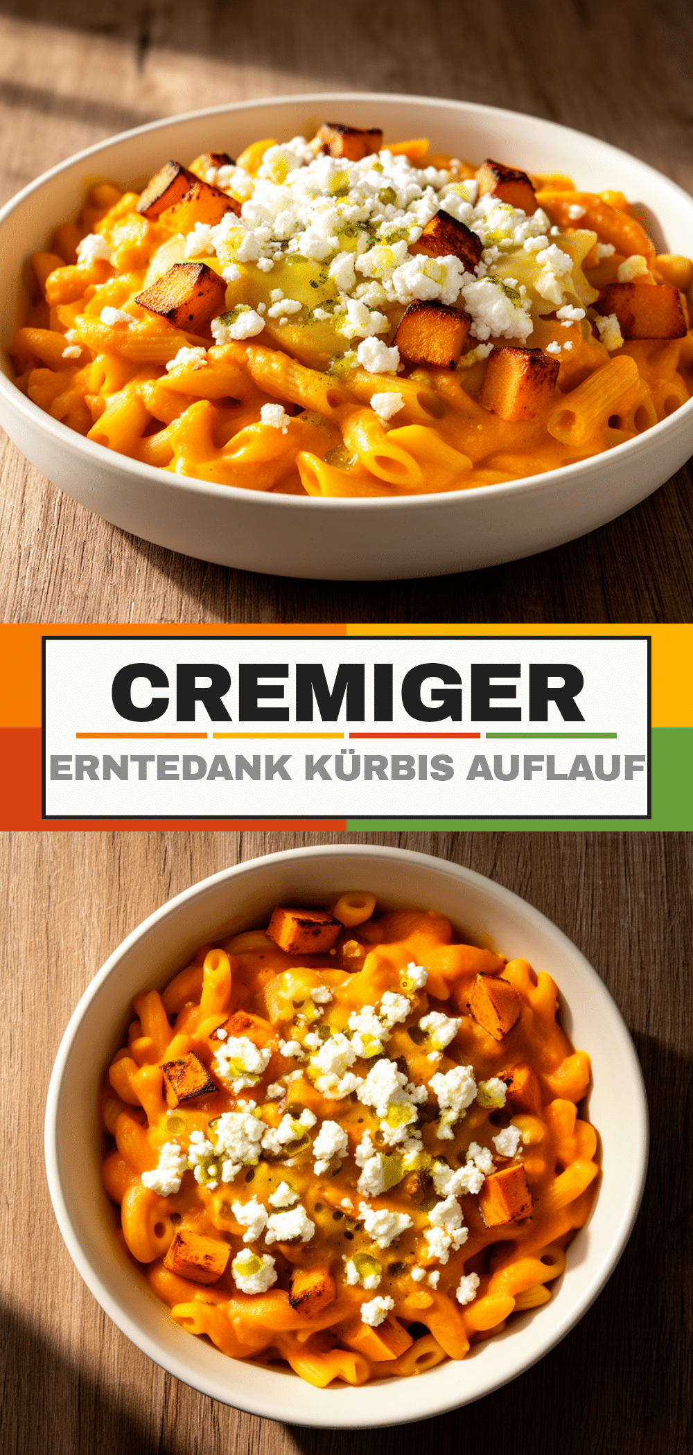Cremiger Kürbis-Nudelauflauf mit Feta: 5 Simple Schritte 5 Cremiger Kürbis-Nudelauflauf mit Feta recipe