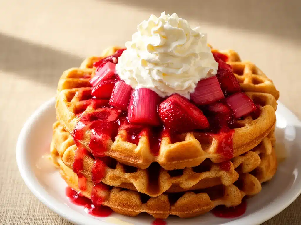 Erdbeer-Rhabarber Waffeln - featured image