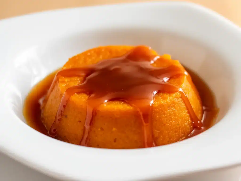 Erntedank Kürbis Pudding mit Karamell - featured image