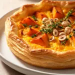 Erntedankfest Kürbis-Blätterteig Quiche - featured image