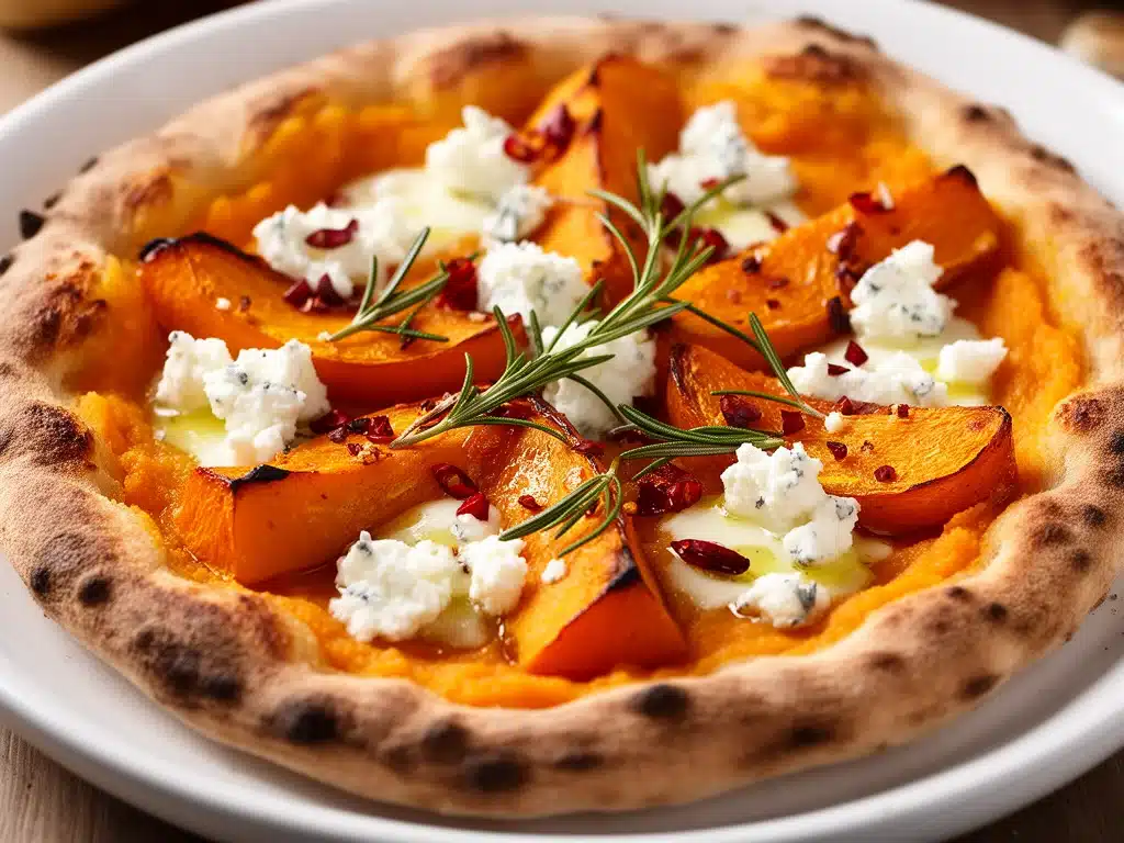 Erntedankfest Kürbis-Pizza mit Ziegenkäse - featured image
