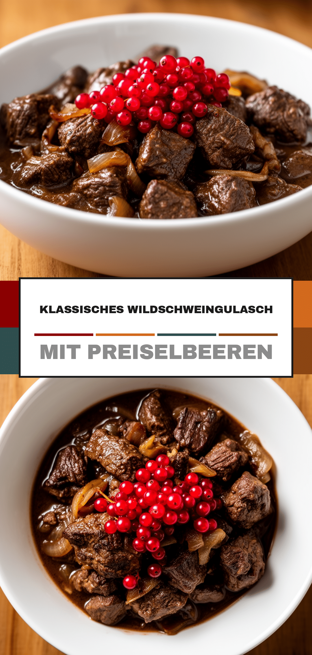 Erntedankfest Wildschweingulasch mit Preiselbeeren: 3 einfache Schritte 5 Erntedankfest Wildschweingulasch mit Preiselbeeren recipe
