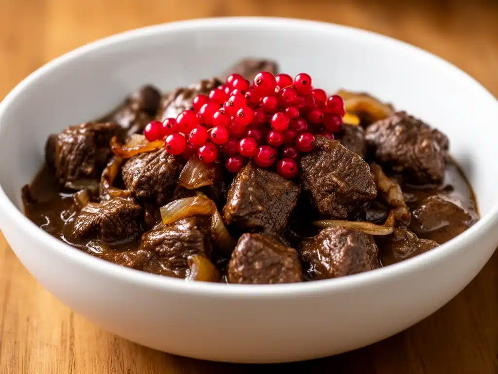 Erntedankfest Wildschweingulasch mit Preiselbeeren - featured image