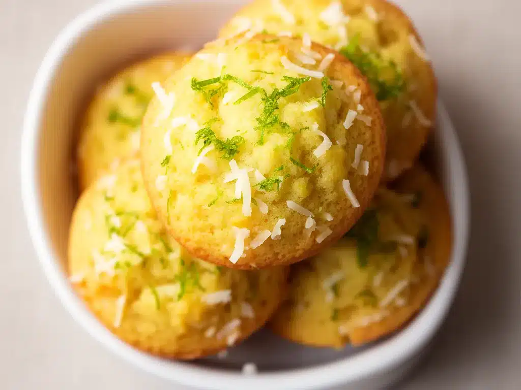 Fruchtige Kokos-Zitronen Muffins mit Limette: 5 einfache Schritte 4 fruchtige Kokos-Zitronen Muffins mit Limette preparation steps