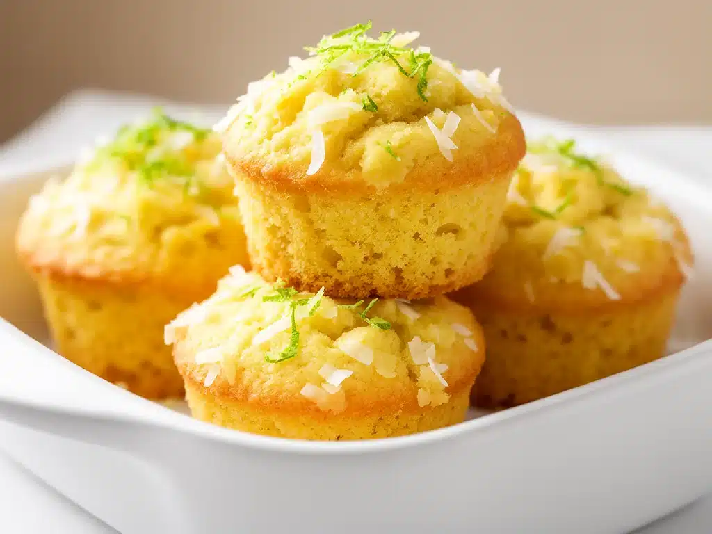 fruchtige Kokos-Zitronen Muffins mit Limette - featured image