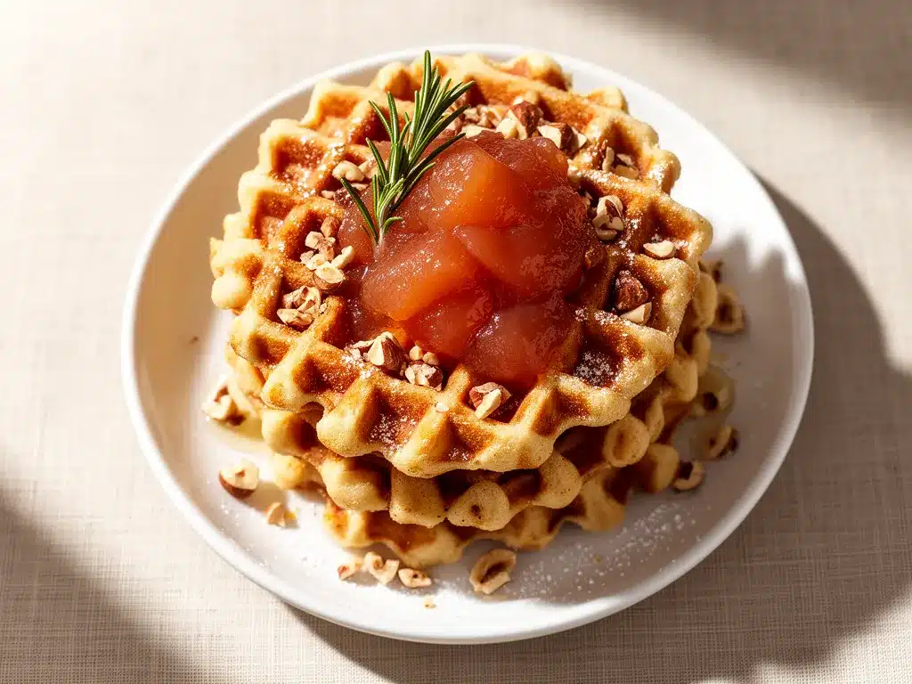 Haselnuss-Waffeln mit Birnenkompott: 5 Einfache Schritte 4 Haselnuss-Waffeln mit Birnenkompott preparation steps