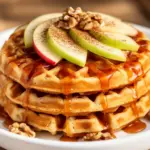 Knusprige Apfel-Zimt Waffeln mit Karamell - featured image