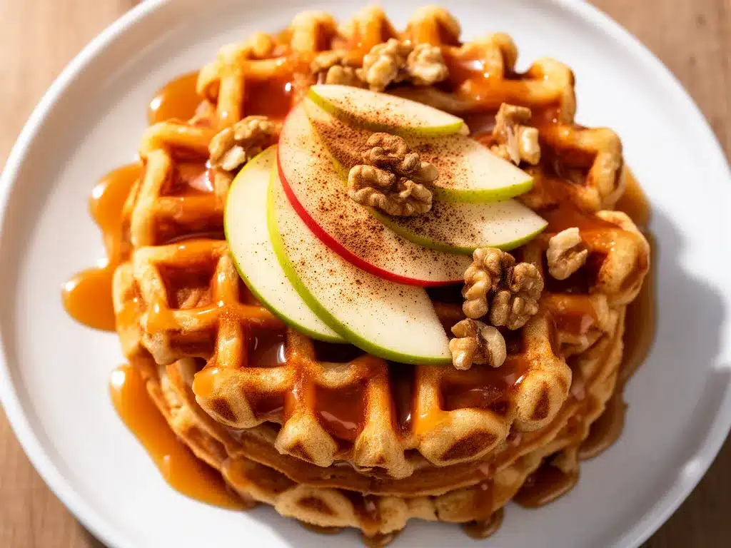 Knusprige Apfel-Zimt Waffeln mit Karamell: Das perfekte Frühstück 4 Knusprige Apfel-Zimt Waffeln mit Karamell preparation steps