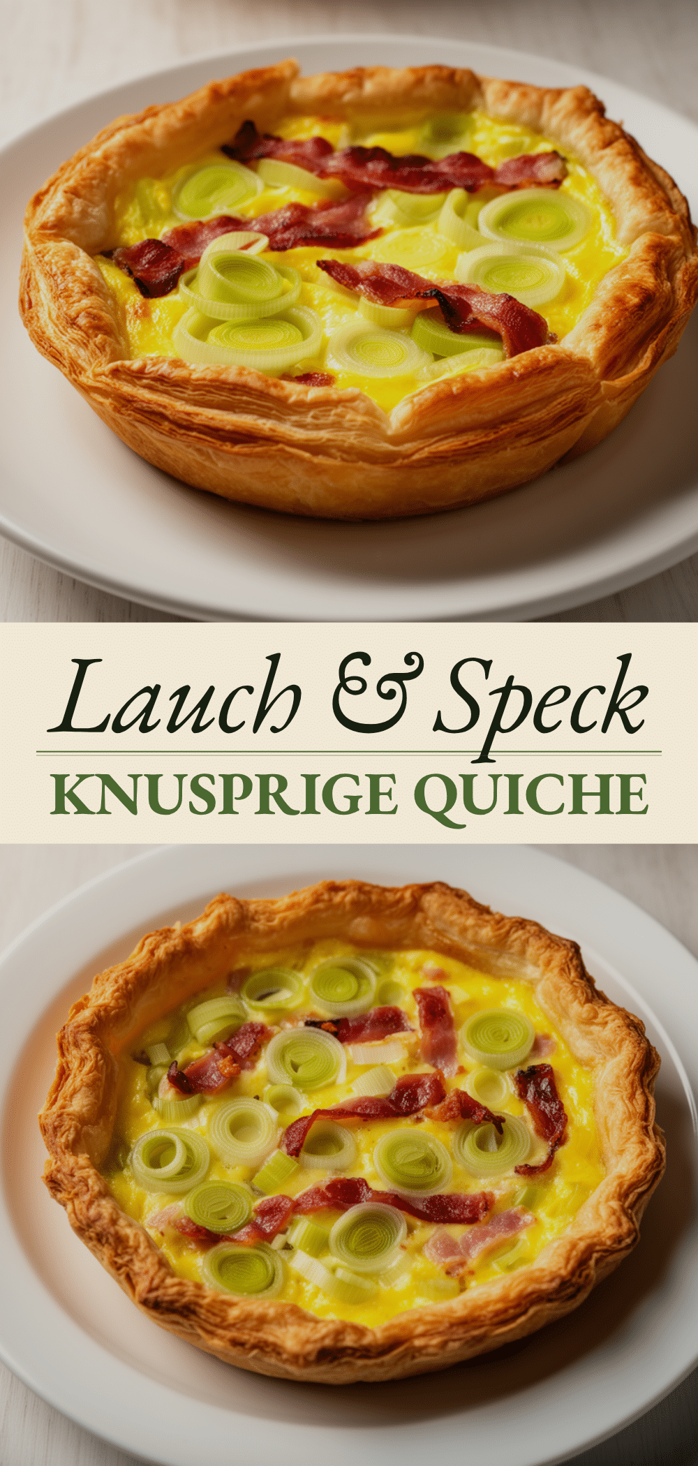 Knusprige Blätterteig-Quiche mit Lauch & Speck: 5 einfache Schritte 5 Knusprige Blätterteig-Quiche mit Lauch & Speck recipe