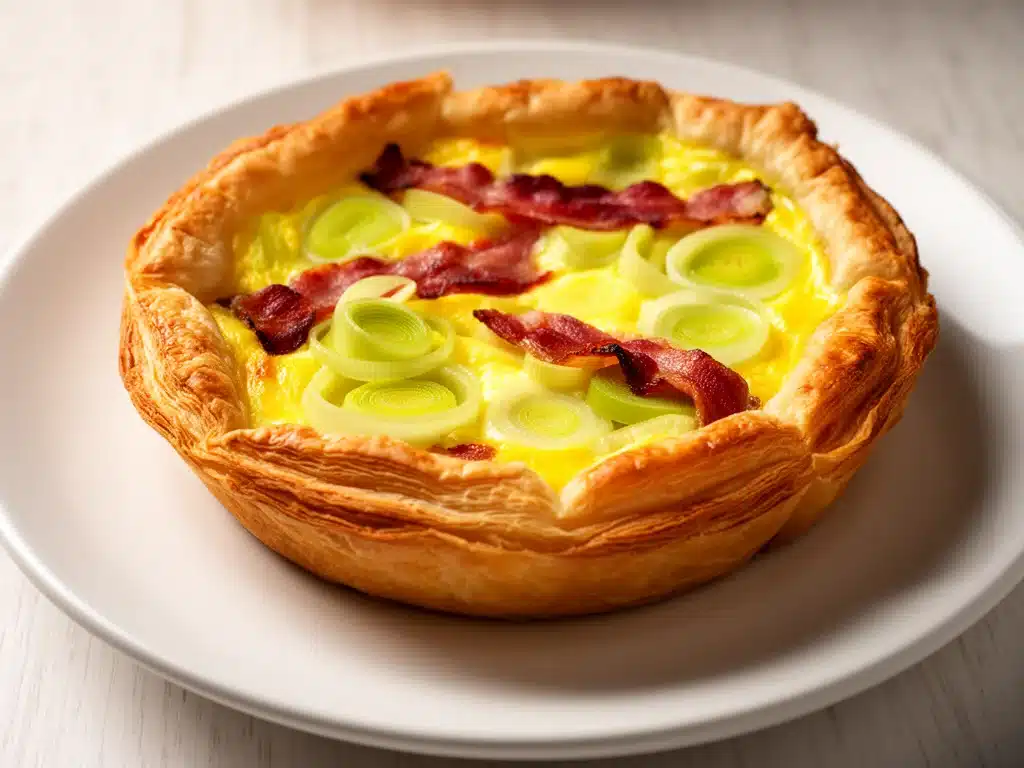 Knusprige Blätterteig-Quiche mit Lauch & Speck - featured image
