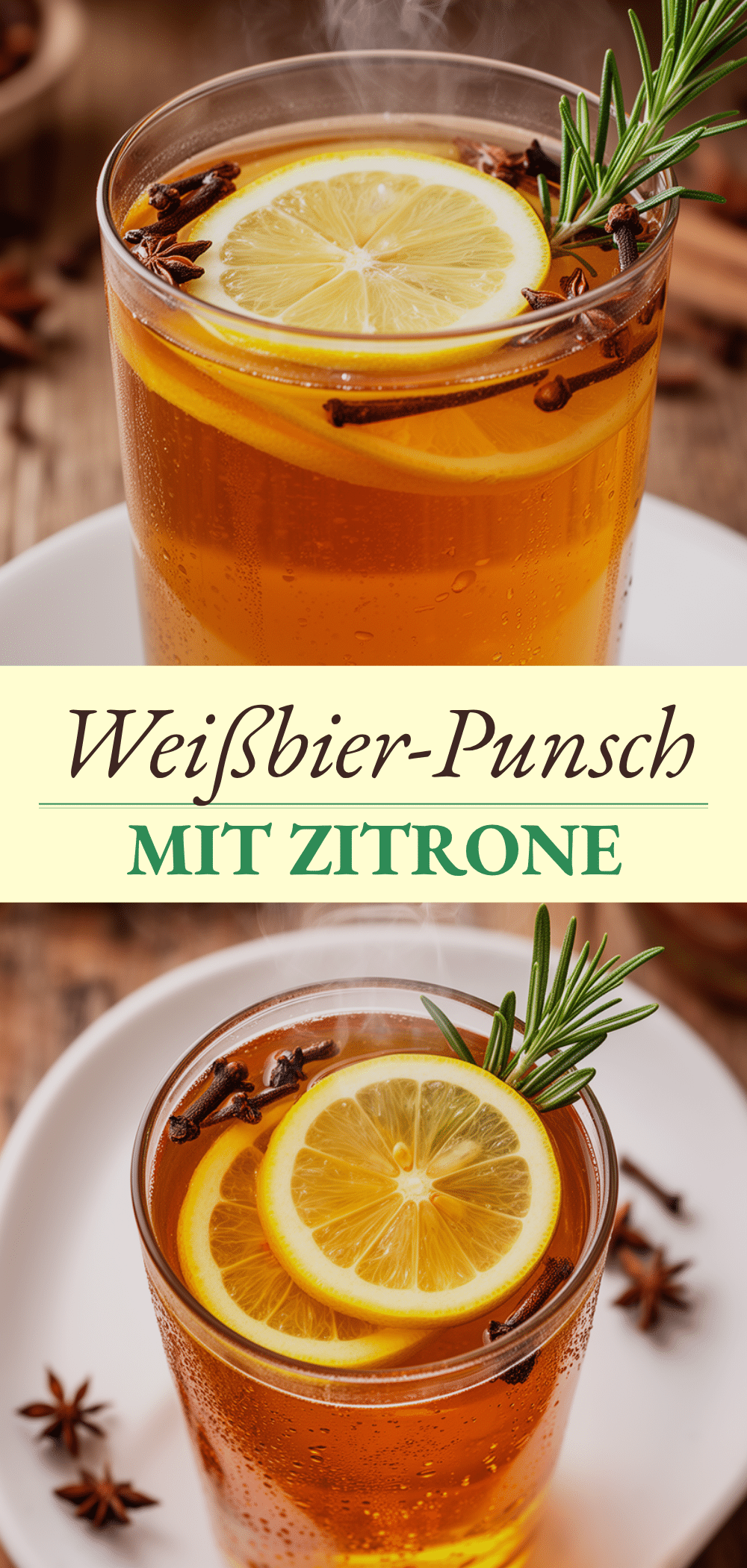 Oktoberfest Weißbier-Punsch: 5 Min. Festlicher Herbst-Drink 5 Oktoberfest Weißbier-Punsch mit Zitrone recipe