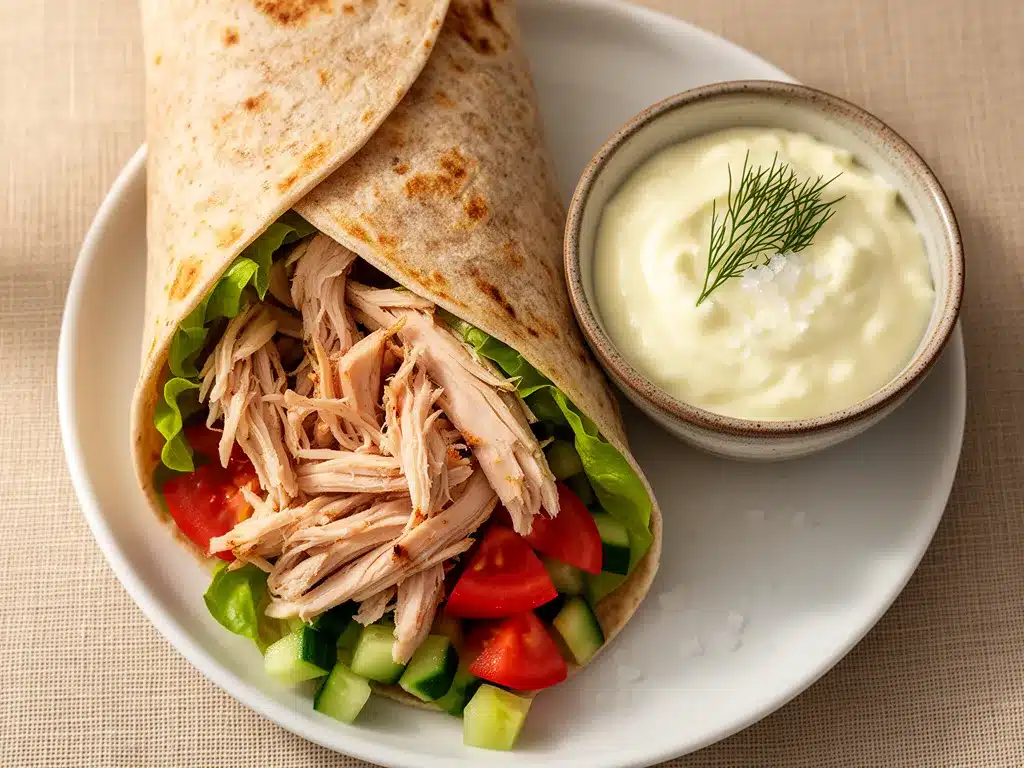 15 Min Proteinreicher Hähnchen-Wrap: Perfekt für Low Carb 4 Proteinreicher Hähnchen-Wrap preparation steps