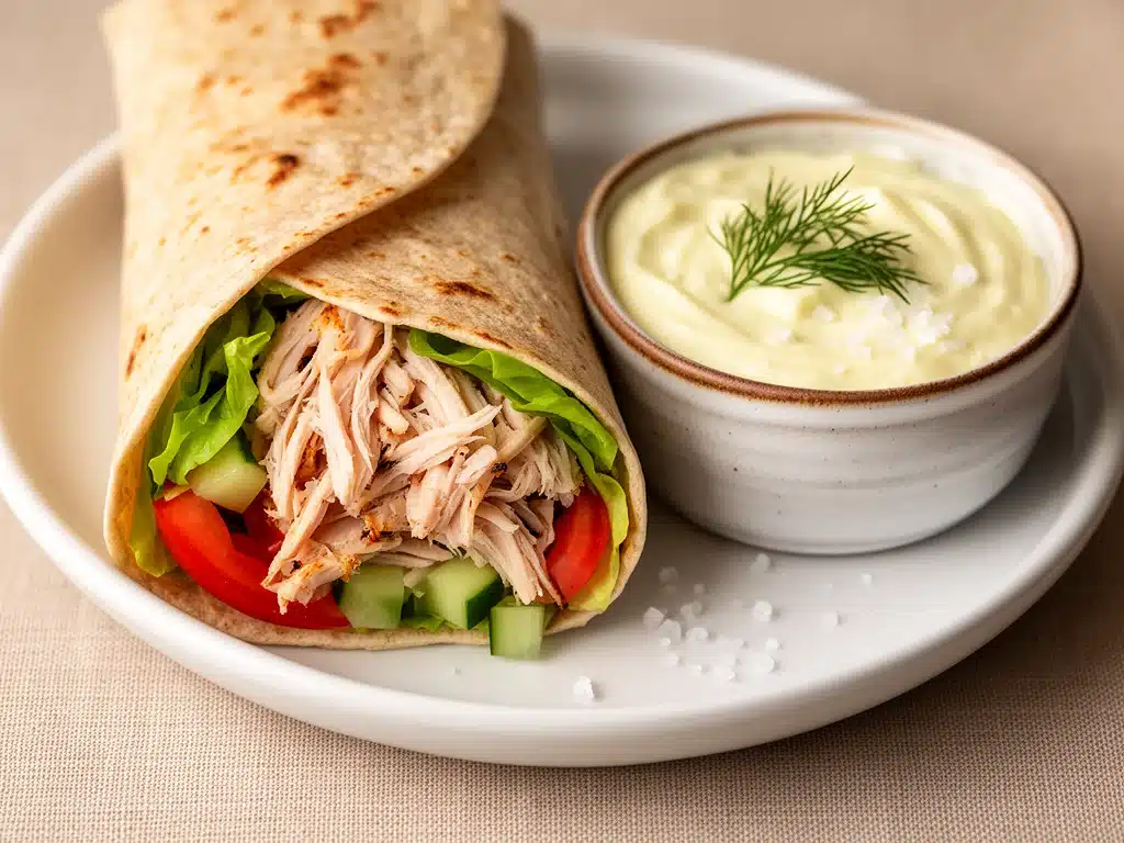 Proteinreicher Hähnchen-Wrap - featured image