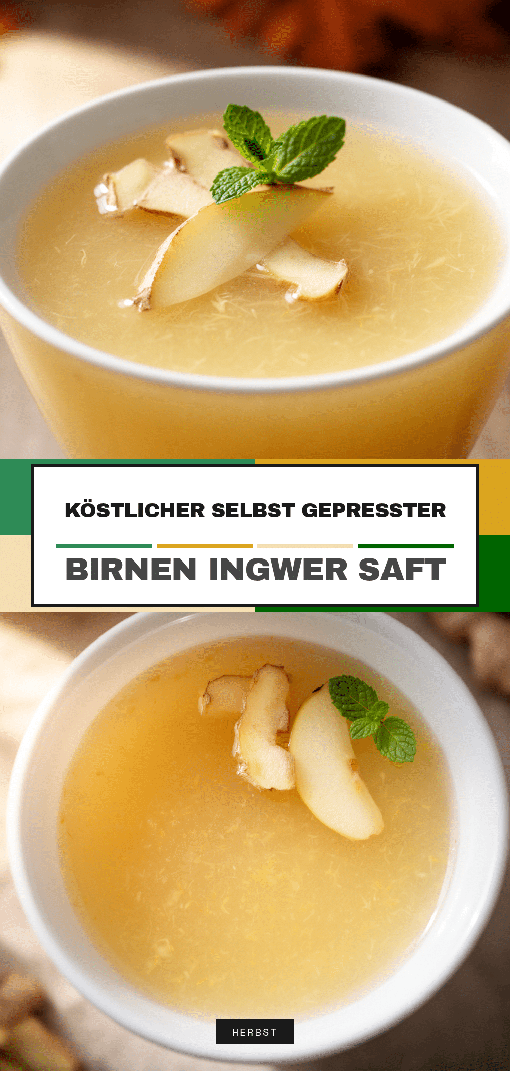Selbstgemachter Birnen-Ingwer Saft: 3 Einfache Schritte 5 selbstgemachter Birnen-Ingwer Saft recipe
