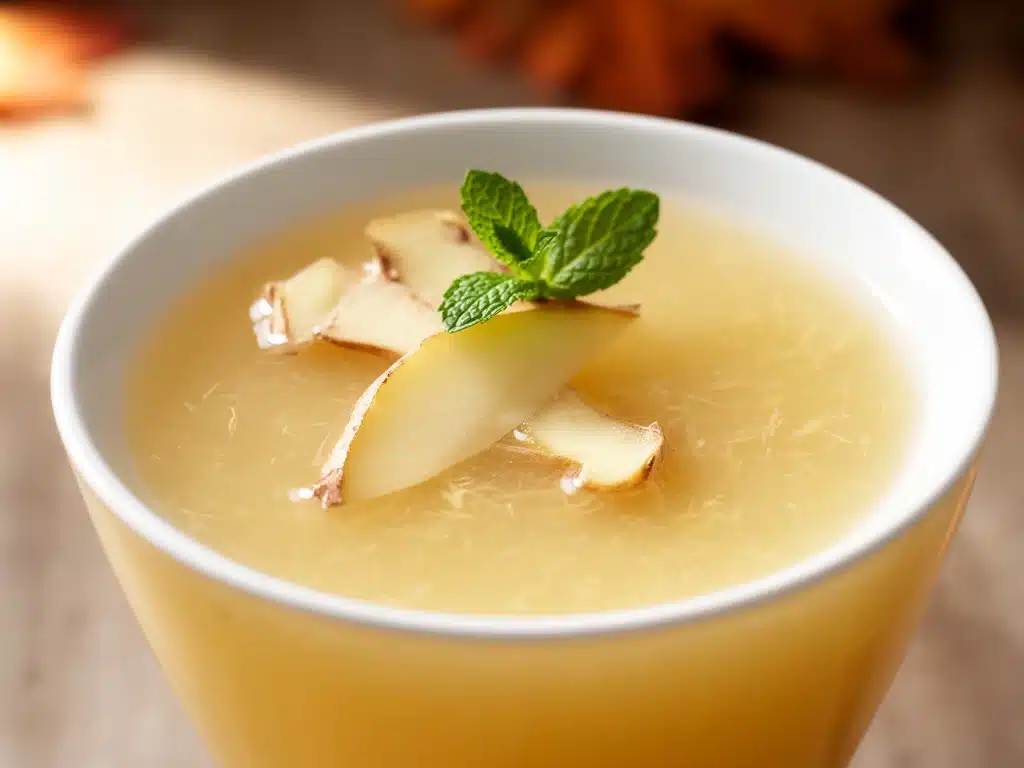 selbstgemachter Birnen-Ingwer Saft - featured image