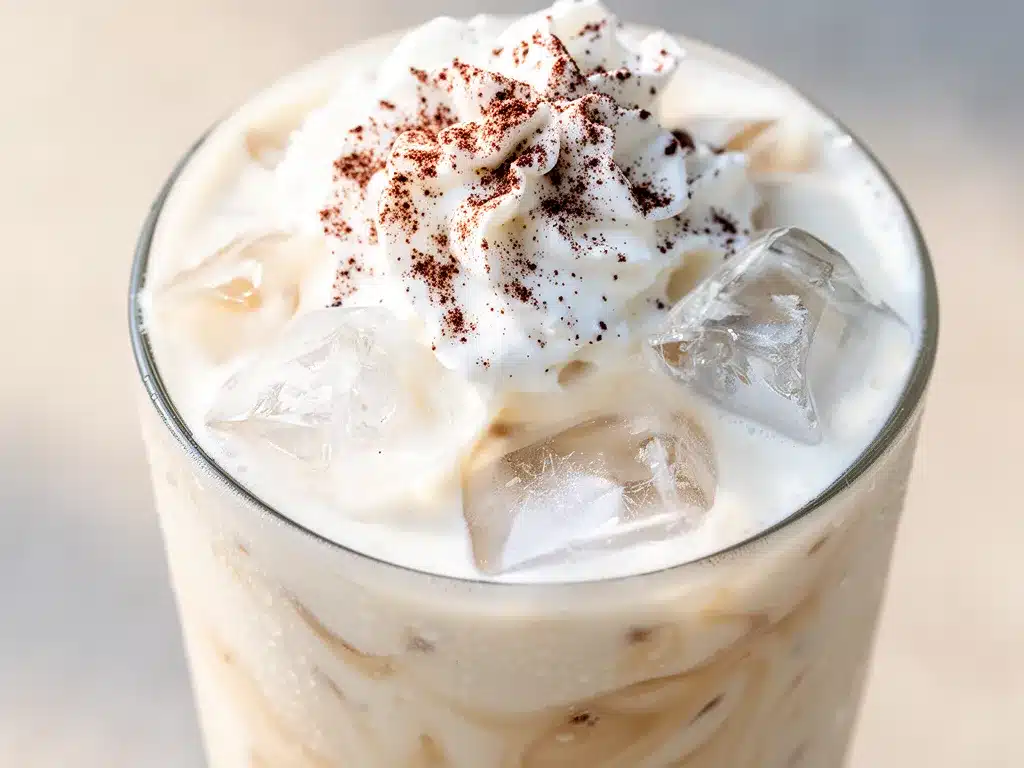 Vanille Frappé mit Eiswürfeln: 3 Min. Eiskalter Sommerdrink 4 Vanille Frappé mit Eiswürfeln preparation steps