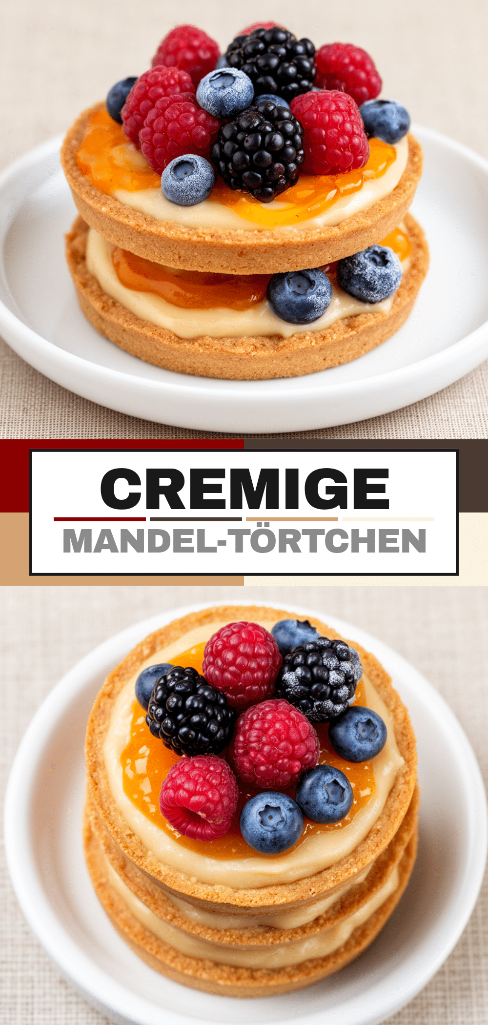Vegane Mandel-Törtchen: Cremige Beeren-Desserts 5 Vegane Mandel-Törtchen mit Beeren recipe
