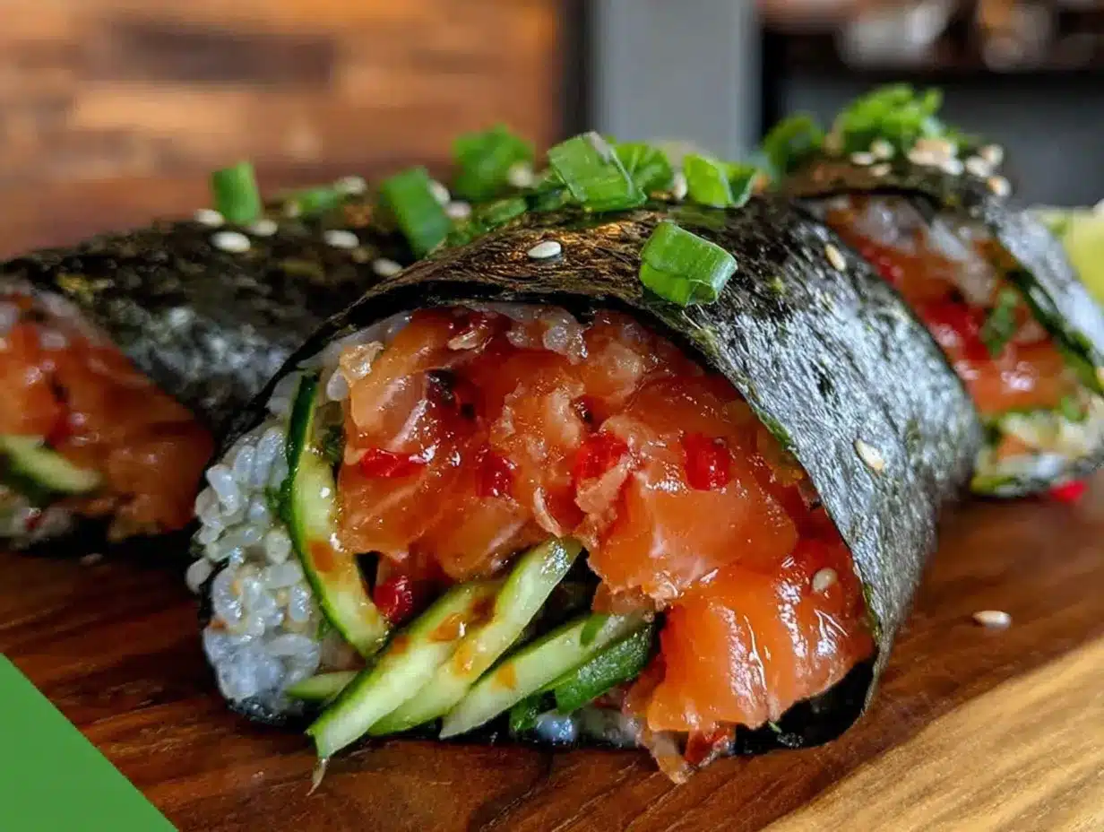 Budget Sushi-Burrito mit Lachs & Gurke: 1-Mann Menü für unter 3€ 4 Budget Sushi-Burrito preparation steps