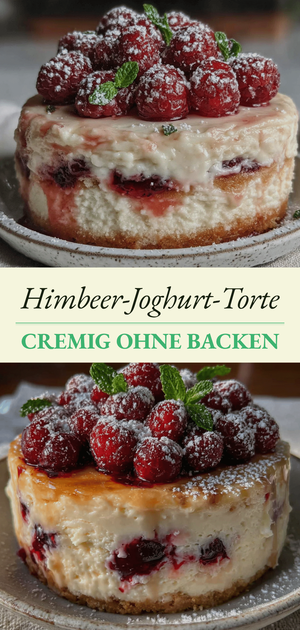 Cremige Himbeer-Joghurt-Torte ohne Gelatine: 10 Min. Easy 5 cremige Himbeer-Joghurt-Torte ohne Gelatine recipe