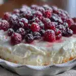 cremige Mascarpone-Quark Creme mit Himbeeren - featured image
