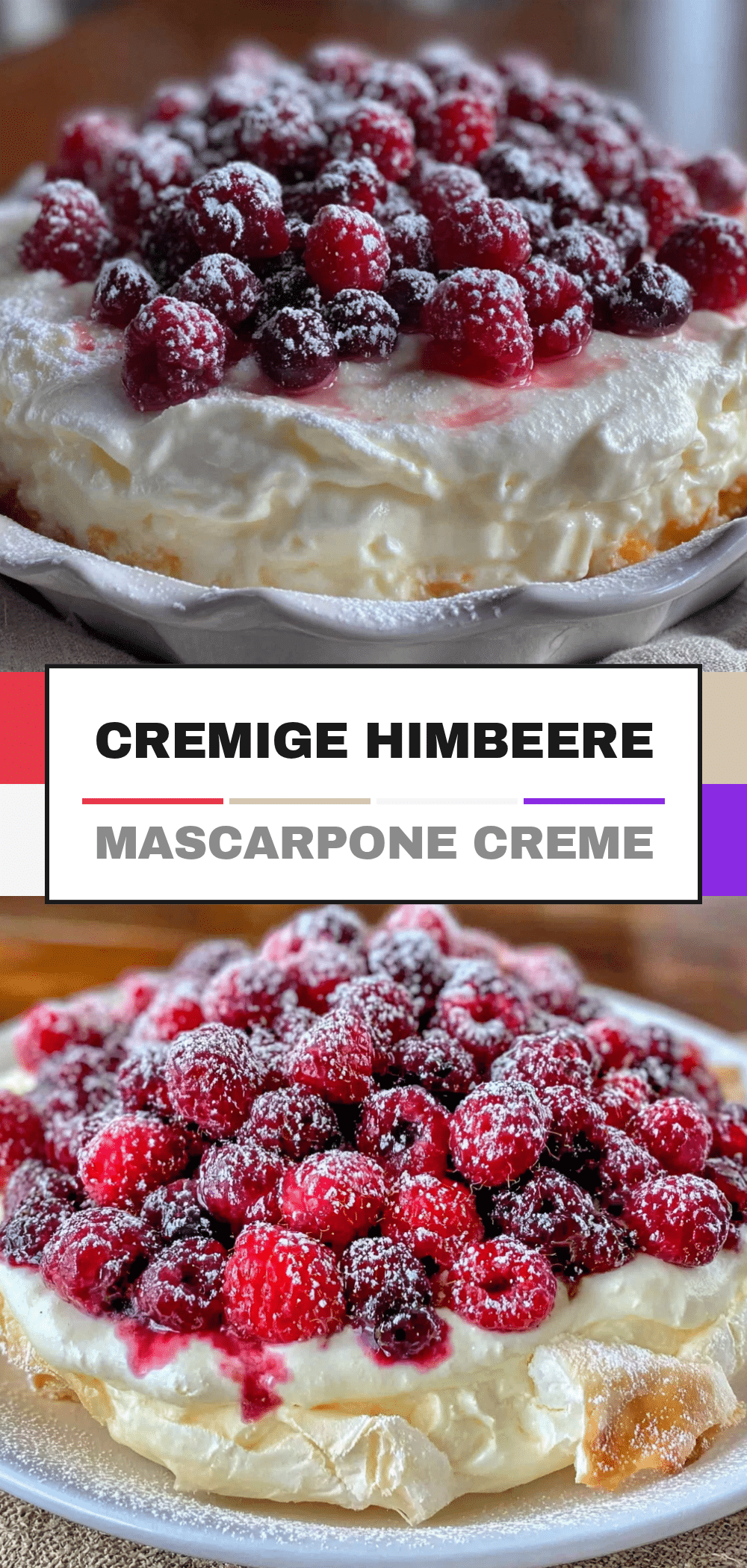 Cremige Mascarpone-Quark Creme mit Himbeeren: 5x aufsparen 5 cremige Mascarpone-Quark Creme mit Himbeeren recipe
