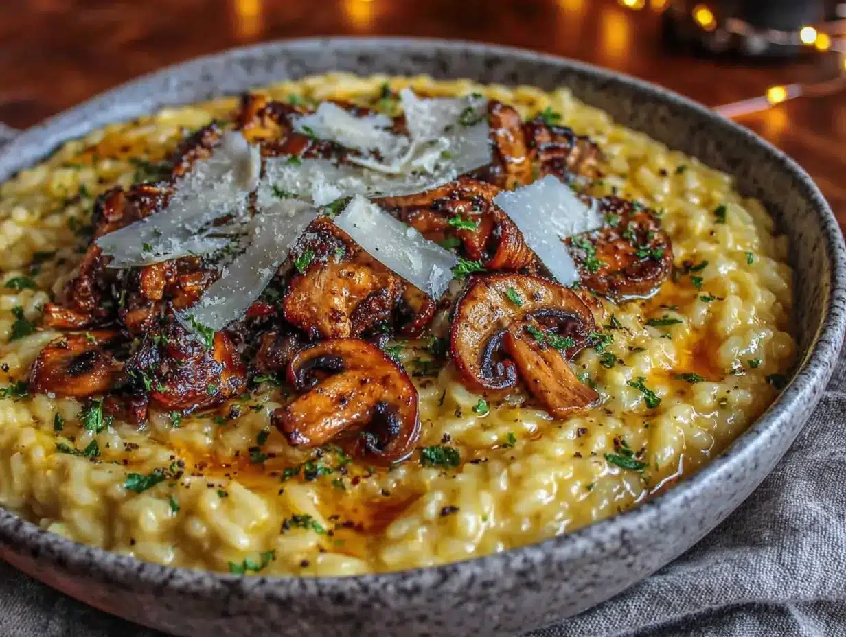 Cremiges Pilz Risotto in 20 Min: Einfach, glutenfrei & lecker 4 Cremiges Pilz Risotto preparation steps