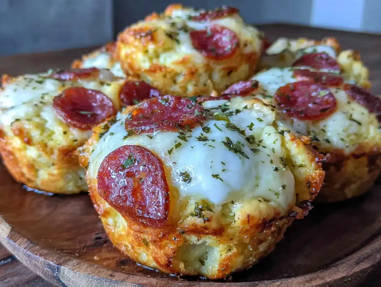 Einfache Pizza-Muffins: 3 Zutaten, kein Stress 4 Einfache Pizza-Muffins preparation steps
