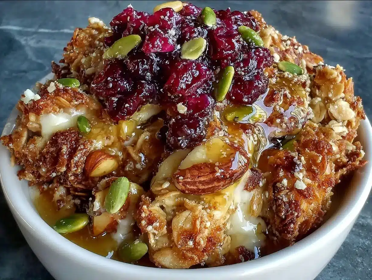 Hausgemachtes Knuspriges Granola mit Honig: Kinder lieben es 4 Hausgemachtes Knuspriges Granola mit Honig preparation steps